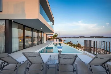 Seafront Modern Villa with Pool in Rogoznica