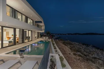 Seafront Modern Villa with Pool in Rogoznica