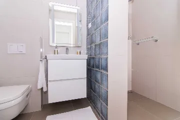 Contemporary Beachfront Villa with Sea Access in Okrug Donji