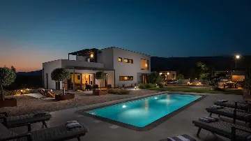 Private Villa with Pool and Tennis Court in Šibenik