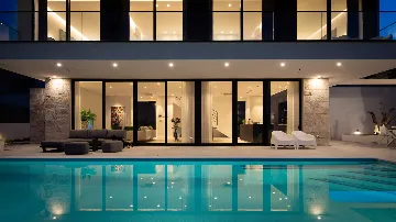 Modern Seafront Villa with Pool in Kaštel Kambelovac