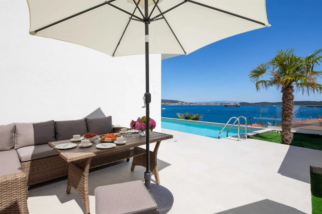 Modern Seaside Villa with Heated Pool in Trogir