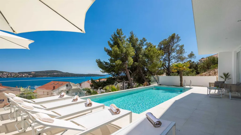 Modern Seaside Villa with Heated Pool in Trogir