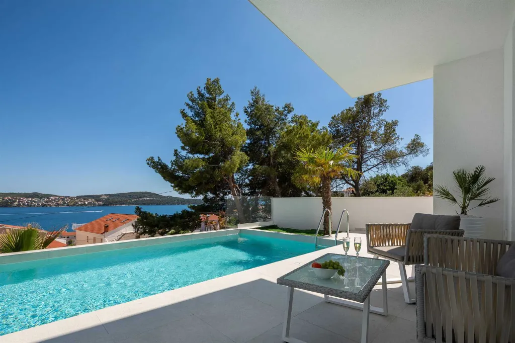 Modern Seaside Villa with Heated Pool in Trogir