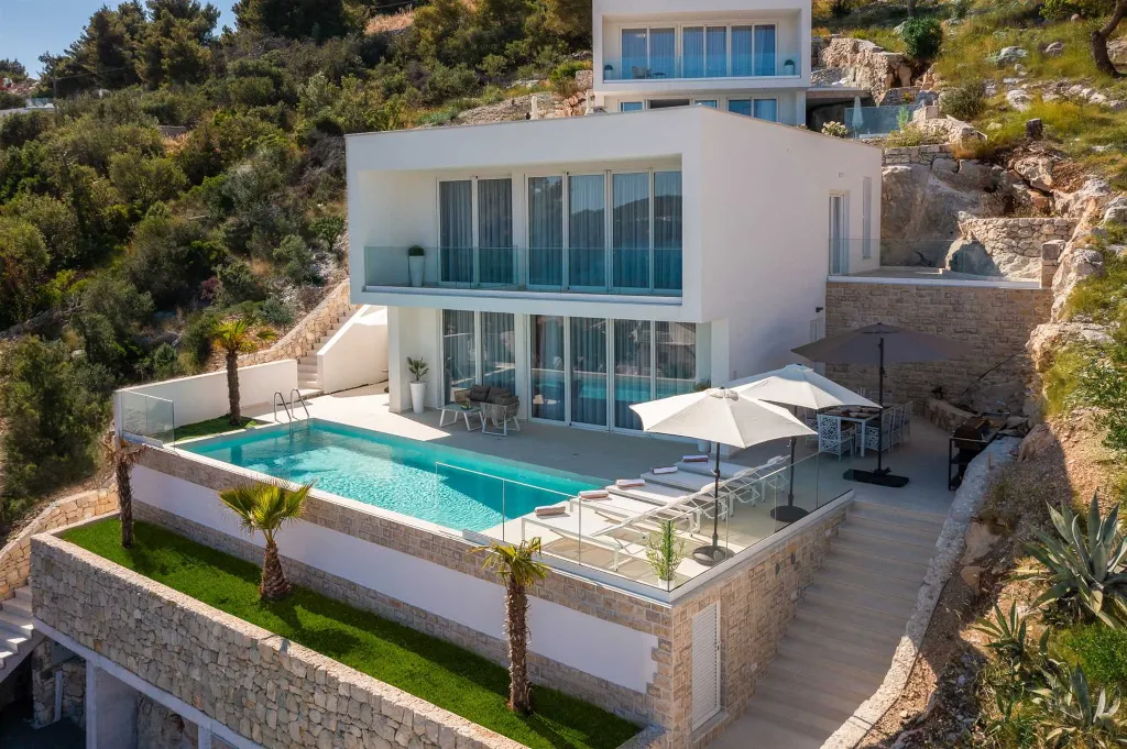 Modern Seaside Villa with Heated Pool in Trogir