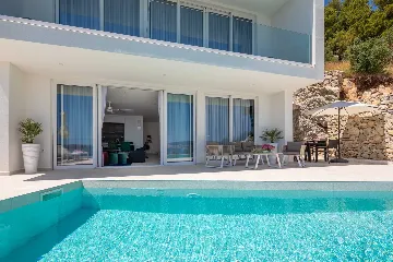 Modern Seaside Villa with Heated Pool in Seget Donji