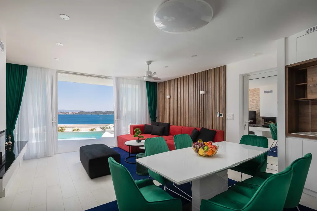 Modern Seaside Villa with Heated Pool in Seget Donji