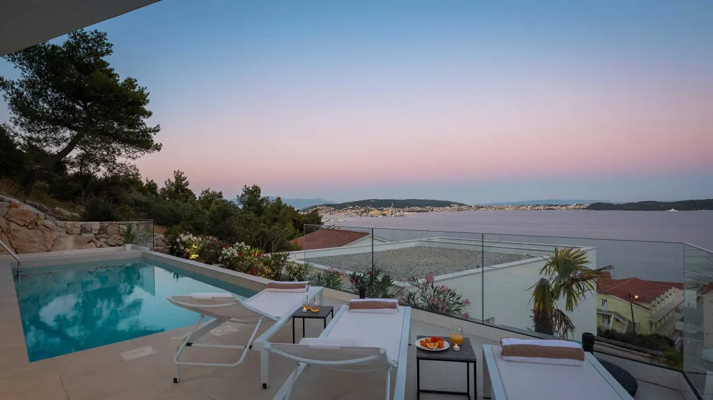 Modern Seaside Villa with Heated Pool in Seget Donji