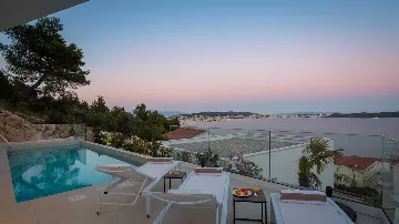 Modern Seaside Villa with Heated Pool in Seget Donji