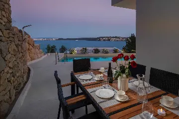 Modern Seaside Villa with Heated Pool in Seget Donji