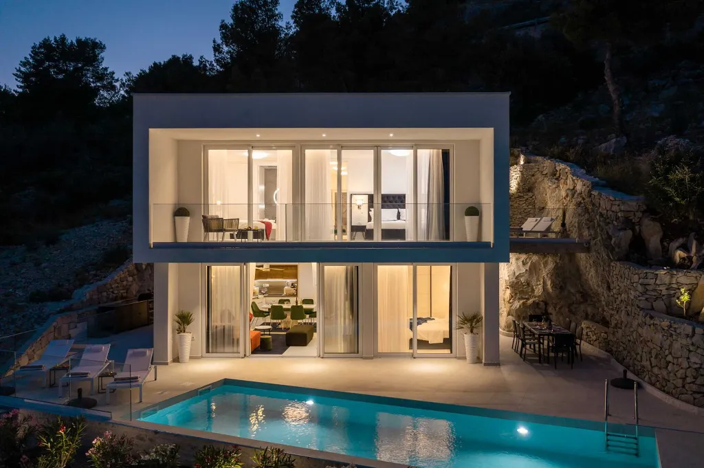 Modern Seaside Villa with Heated Pool in Seget Donji