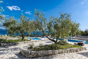 Seaside Stone Villa with Heated Pool, Slano