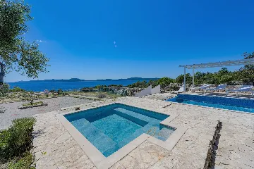 Seaside Stone Villa with Heated Pool, Slano