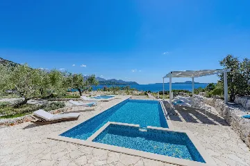Seaside Stone Villa with Heated Pool, Slano