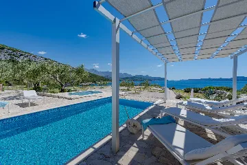 Seaside Stone Villa with Heated Pool, Slano