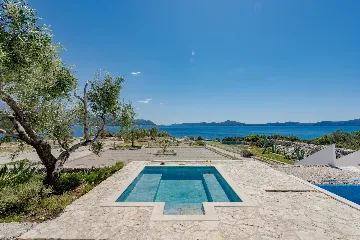 Seaside Stone Villa with Heated Pool, Slano