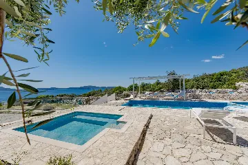 Seaside Stone Villa with Heated Pool, Slano