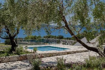 Seaside Stone Villa with Heated Pool, Slano
