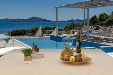 Seaside Stone Villa with Heated Pool, Slano