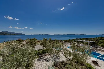 Seaside Stone Villa with Heated Pool, Slano