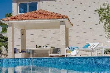 Seaside Stone Villa with Heated Pool, Slano