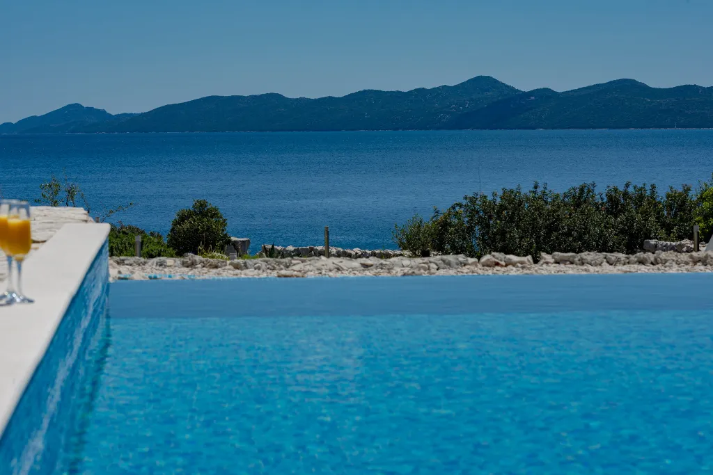 Seaside Stone Villa with Heated Pool, Slano