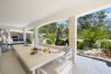 Seaside Stone Villa with Heated Pool, Slano