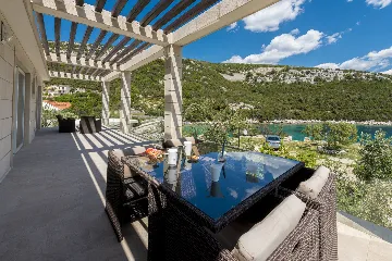 Seaside Stone Villa with Heated Pool, Slano
