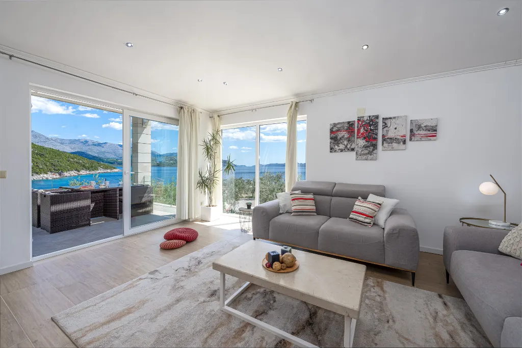 Seaside Stone Villa with Heated Pool, Slano