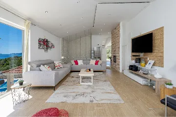 Seaside Stone Villa with Heated Pool, Slano