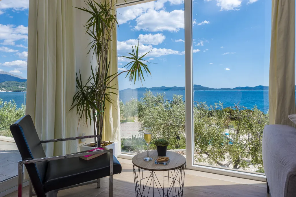 Seaside Stone Villa with Heated Pool, Slano