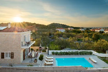 Stone Villa with Pool and Sea View Murter