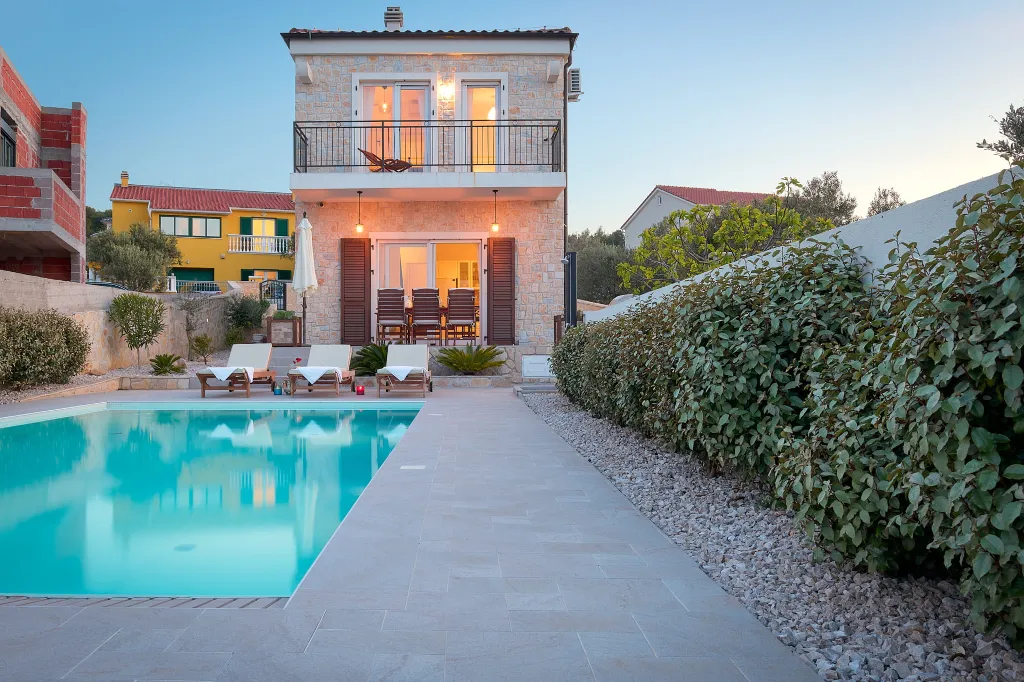 Stone Villa with Pool and Sea View Murter