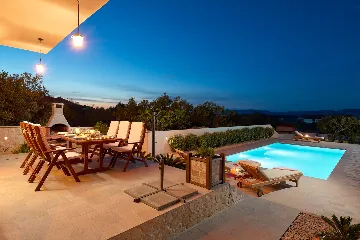 Stone Villa with Pool and Sea View Murter