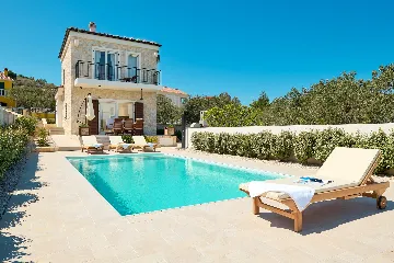 Stone Villa with Pool and Sea View Murter