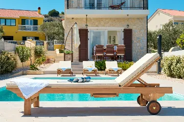 Stone Villa with Pool and Sea View Murter