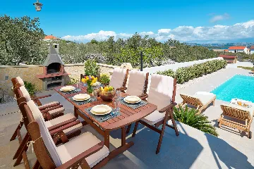 Stone Villa with Pool and Sea View Murter