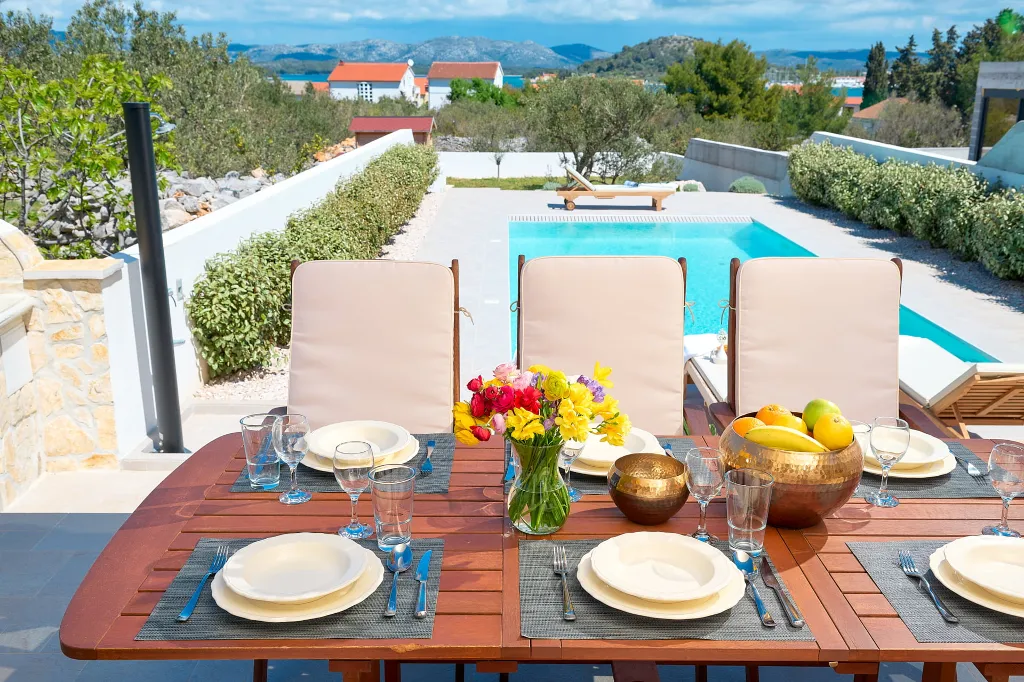 Stone Villa with Pool and Sea View Murter