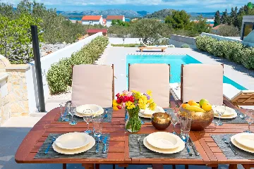 Stone Villa with Pool and Sea View Murter