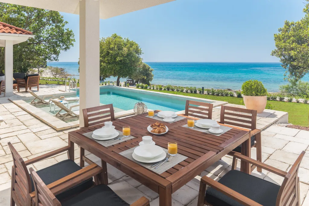 Contemporary Beachfront Villa with Pool in Bale