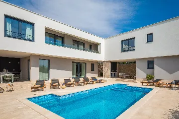 Contemporary Villa Retreat with Heated Pool, Kaštel Sućurac