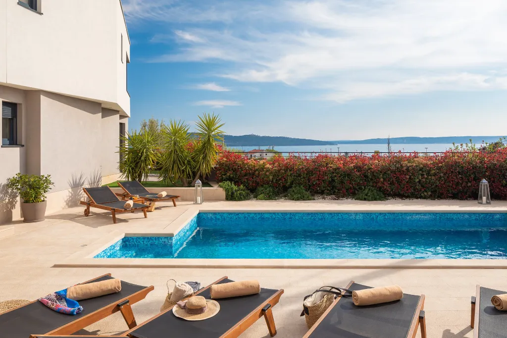 Contemporary Villa Retreat with Heated Pool, Kaštel Sućurac