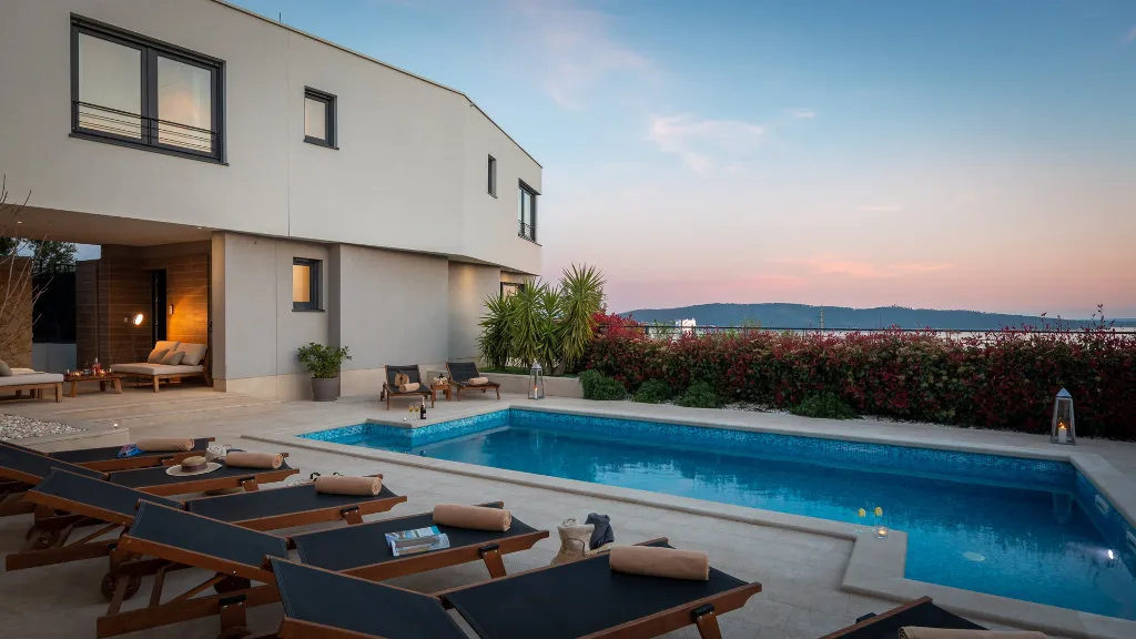 Contemporary Villa Retreat with Heated Pool, Kaštel Sućurac