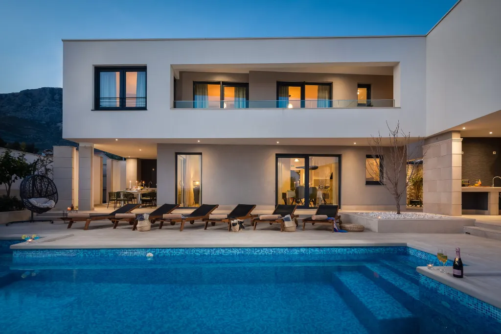 Contemporary Villa Retreat with Heated Pool, Kaštel Sućurac