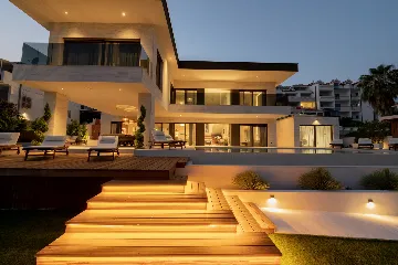 Seafront Villa Retreat with Pool in Seget Donji