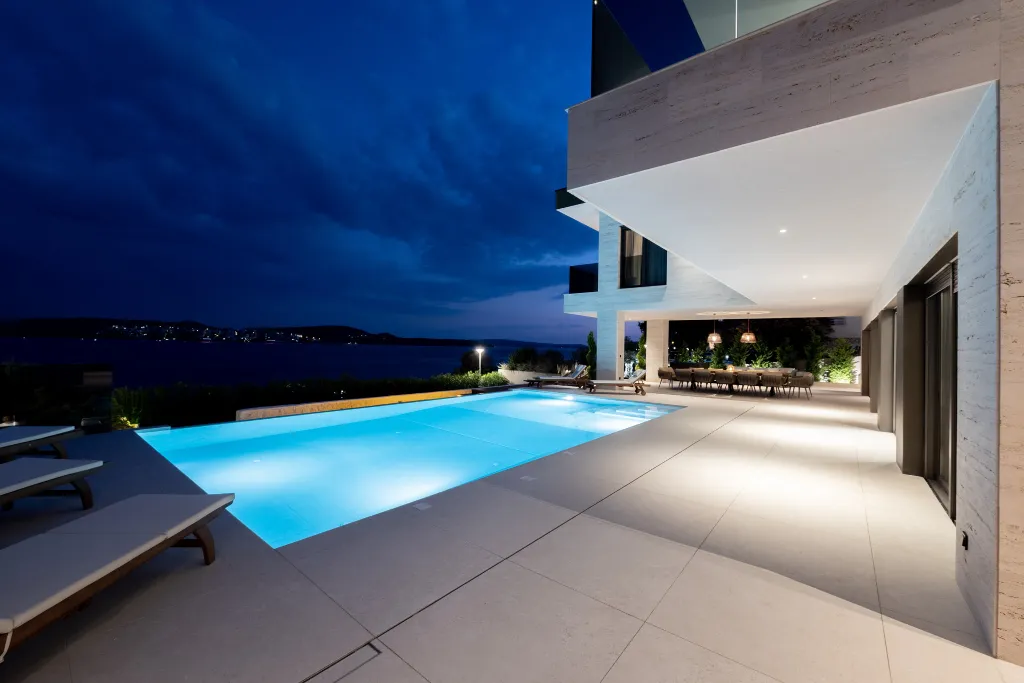 Seafront Villa Retreat with Pool in Seget Donji