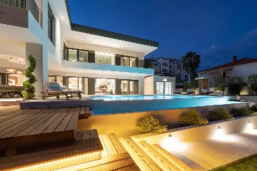 Seafront Villa Retreat with Pool in Seget Donji