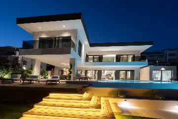 Seafront Villa Retreat with Pool in Seget Donji