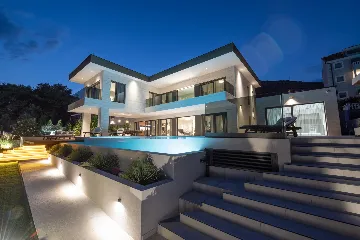 Seafront Villa Retreat with Pool in Seget Donji