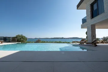 Seafront Villa Retreat with Pool in Seget Donji